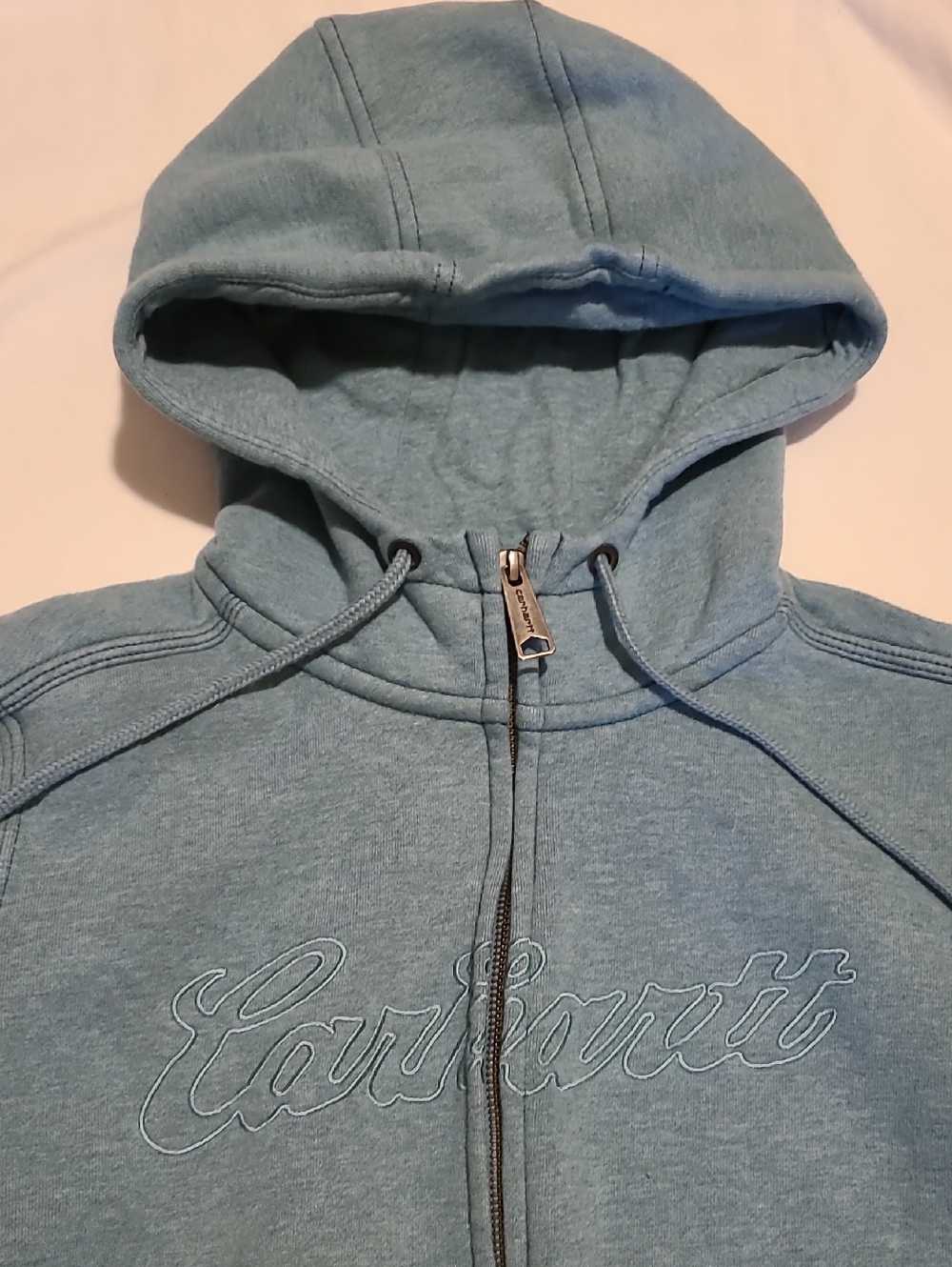 Carhart Jacket Size L (12-14) Hoodie Teal Zipper Hoodie